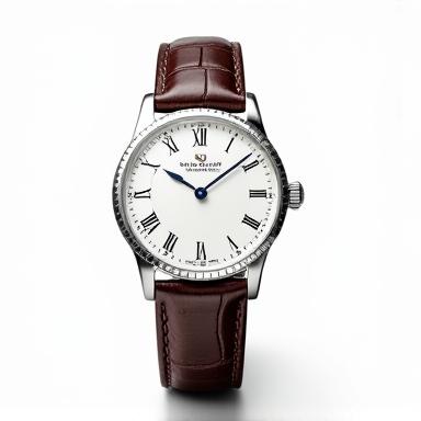 Klassiek horloge met leren band